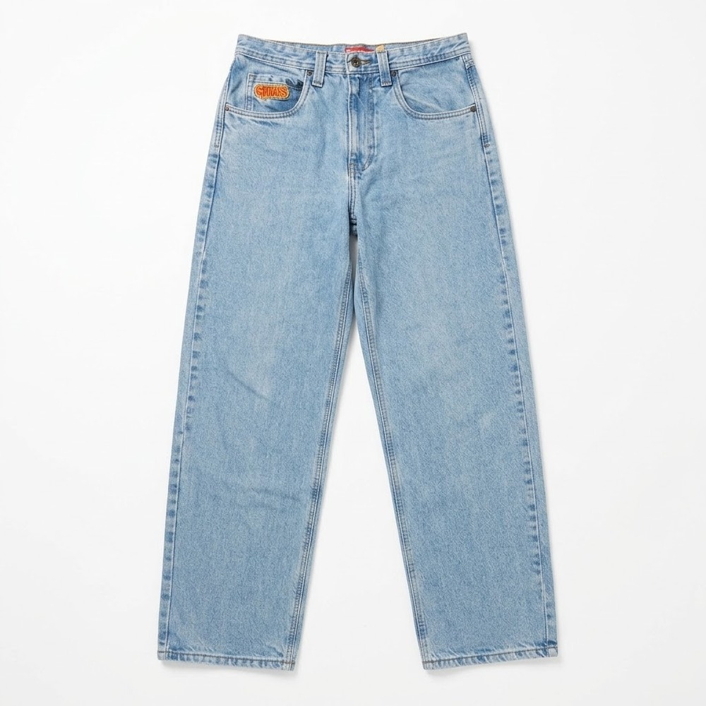 Empyre Relax Baggy Jeans Mens 30x28 Light Blue Wash Y2K Skater Denim Loose Fit